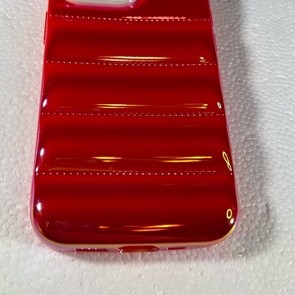 Red iPhone 13 PRO MAX Metallic Ombre Iridescent Pearlized BUBBLE Puffer Case - Picture 5 of 15
